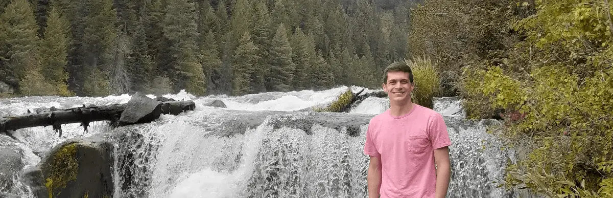 Me by a waterfall
